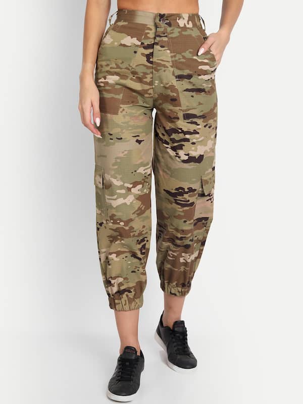 Buy Women's High Rise Skin Fit Camouflage Print Army Track Pant Joggers /  Jeggings with Pocket (38) - Dark Green Online at Best Prices in India -  JioMart.
