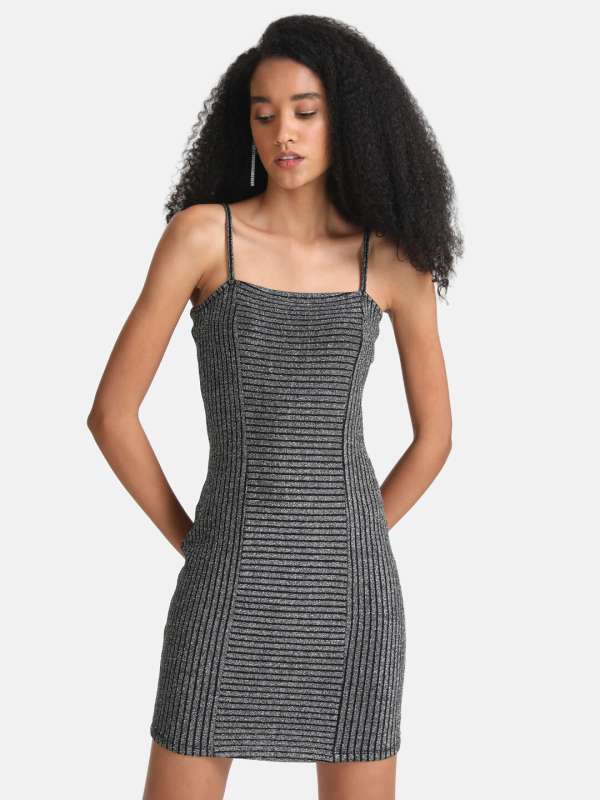 Women's Grey Bodycon Dress Mini