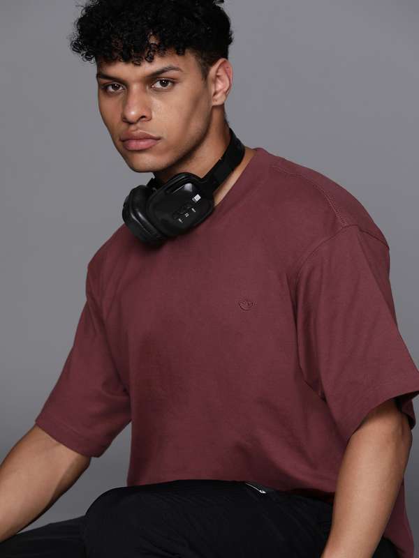 Men's adidas maroon t shirt discount