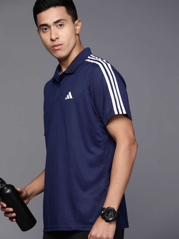 Adidas navy blue 2024 polo t shirt