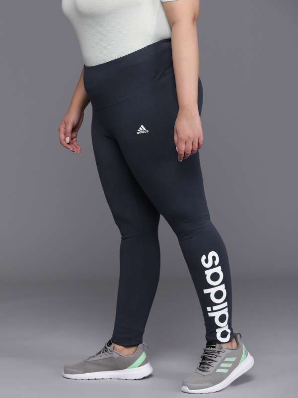 adidas Womens Essentials High-Waisted Logo Leggings (Plus Size)