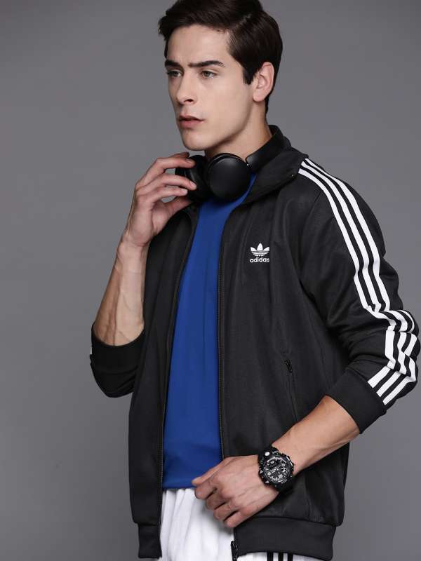 Adidas Originals Men's Jacket with Logo - Black - Casual Jackets