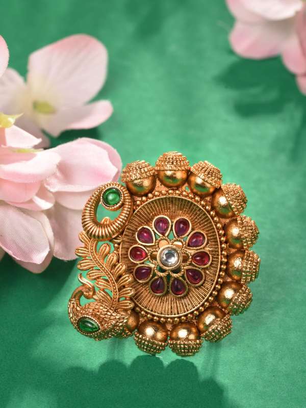 Peacock design gold finger ring best sale