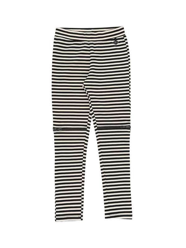 Striped jeggings black and white discount