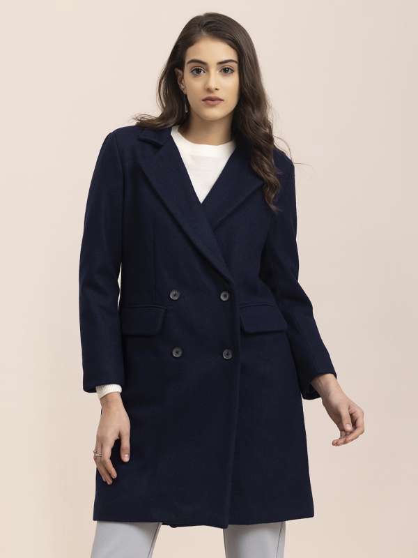 Buy Navy Coatlong Full Length Wool Jacketwool Long Coatfitted Online in  India  Etsy