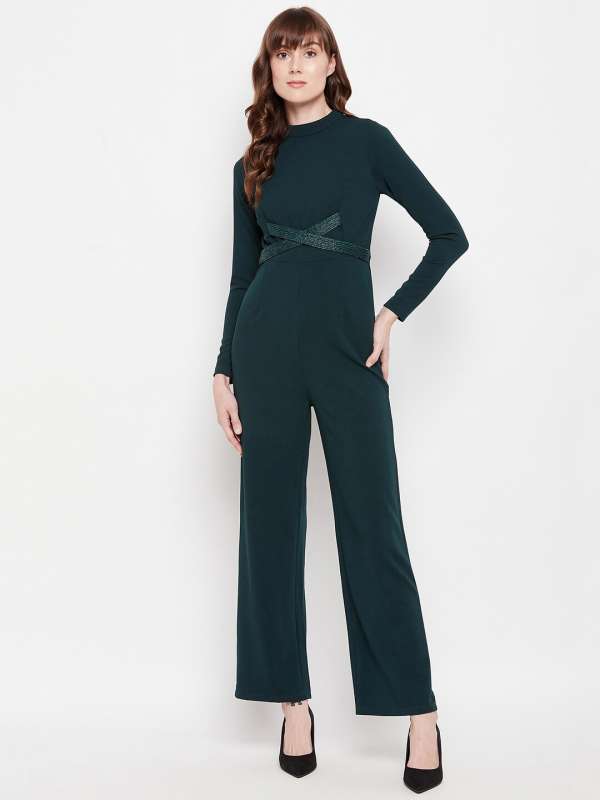 Navy Blue Green Women Jumpsuits Madame Buy Navy Blue Green Women Jumpsuits Madame online in India