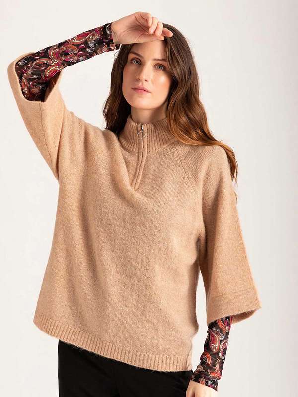 Women Mock Collar Sweaters - Buy Women 