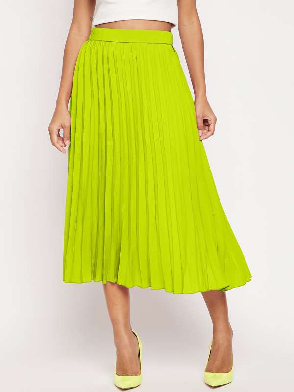 Flared skirt - Olive green/Patterned - Ladies