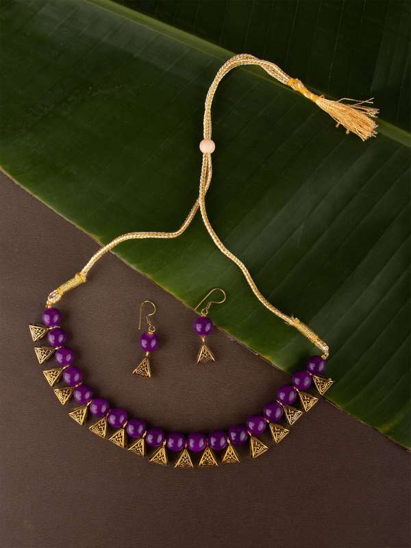 Purple color on sale necklace sets