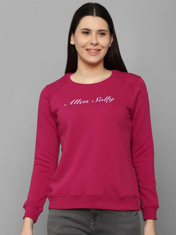 Allen Solly Women Pink Solid Sweatshirt Buy Allen Solly Women