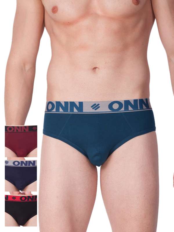 Buy ONN Multi Solid Cotton Men's Assorted Innerwear Briefs - Pack of 2