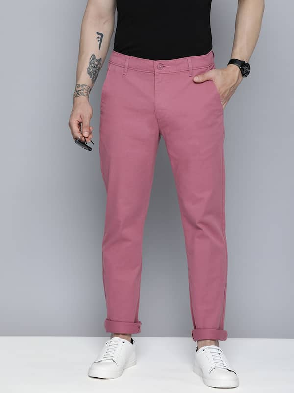 Pink Men Trousers - Buy Pink Men Trousers online in India