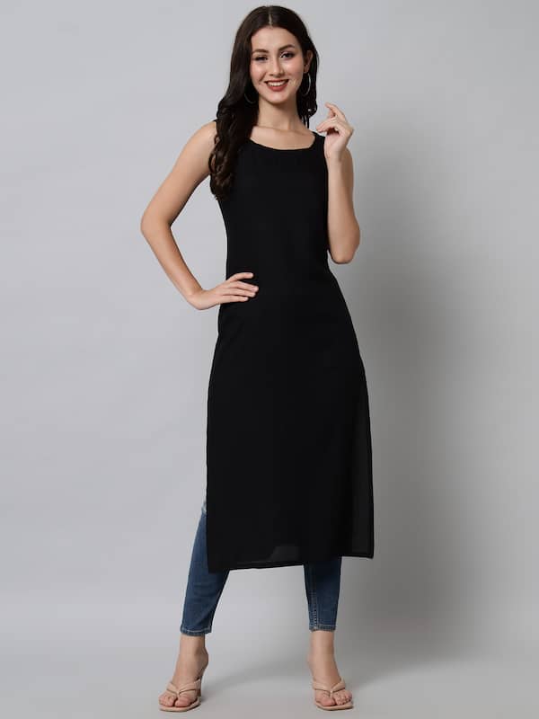 Get Black Solid Sleeveless Kurta at ₹ 780 | LBB Shop-iangel.vn