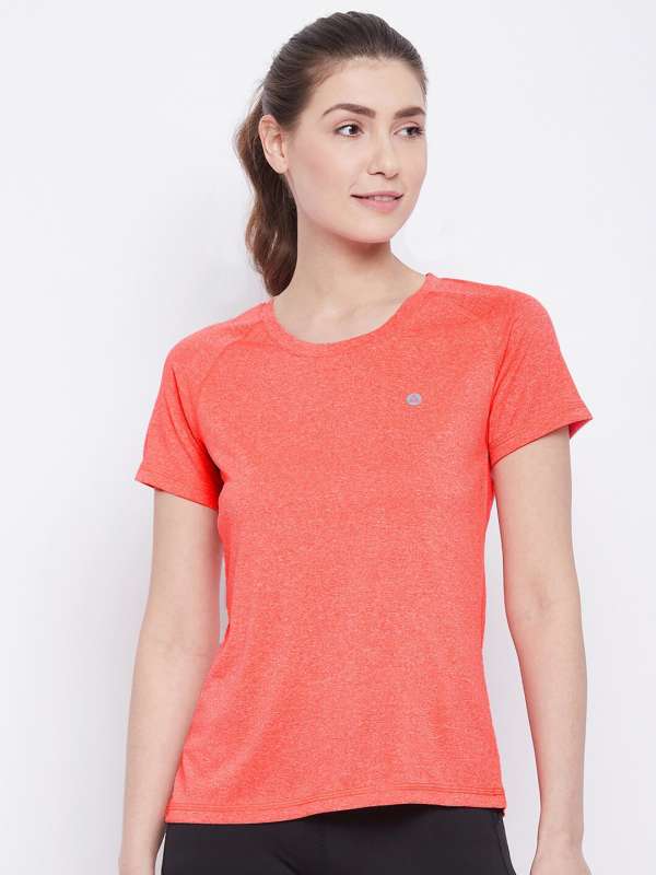 Geifa geifa Womens Summer clothes Short Sleeve Loose Fit V Neck T Shirts  Tunic coral L