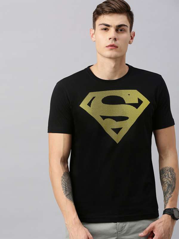 Superman t shirt black and gold hotsell