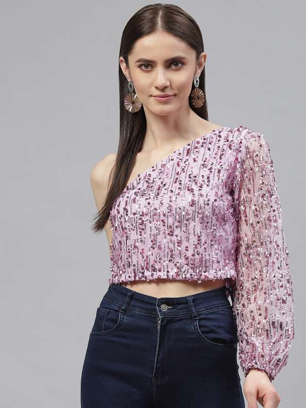 One shoulder online tops myntra