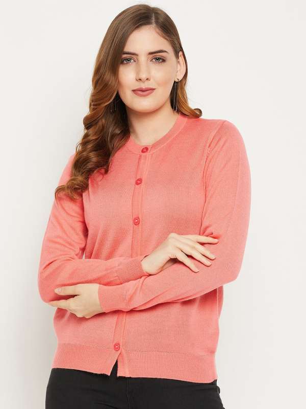 Peach cardigan sweater store