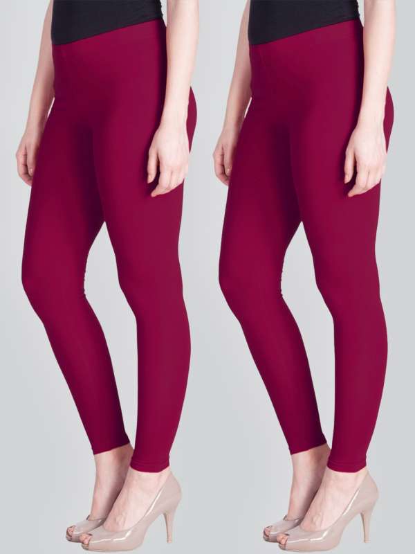 Buy Lyra Women Solid Coloured Red Leggings online