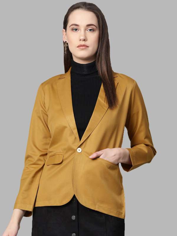Spykar Mustard Yellow Solid Jacket Blazer 4746232.htm Buy Spykar Mustard Yellow Solid Jacket Blazer 4746232.htm online in India