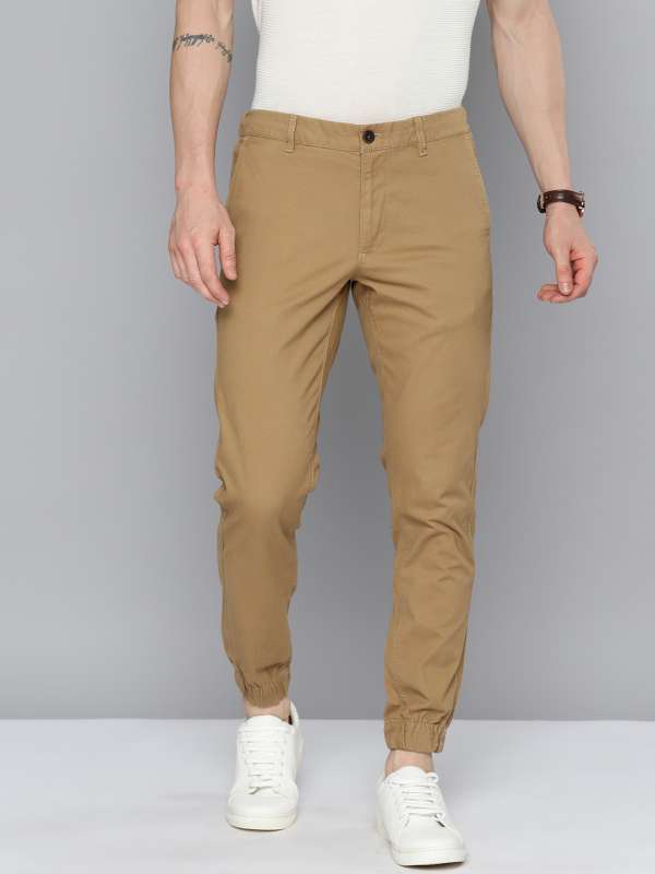 Buy INDIAN TERRAIN Khaki Mens 4 Pocket Solid Formal Trousers  Shoppers Stop