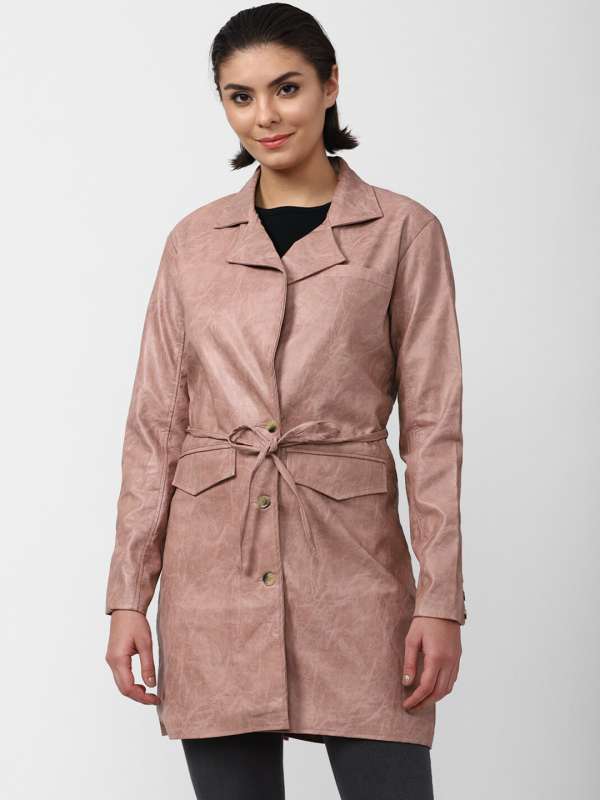 Pink trench discount coat forever 21
