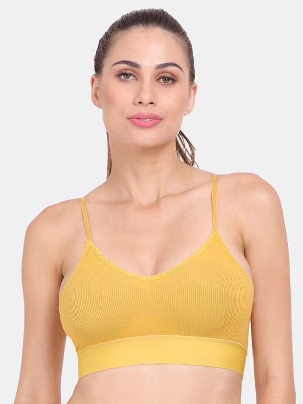Yellow Off White Women Sports Bra - Buy Yellow Off White Women Sports Bra  online in India