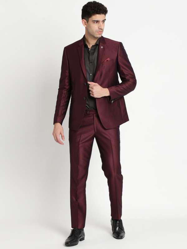 Red colour online coat suit