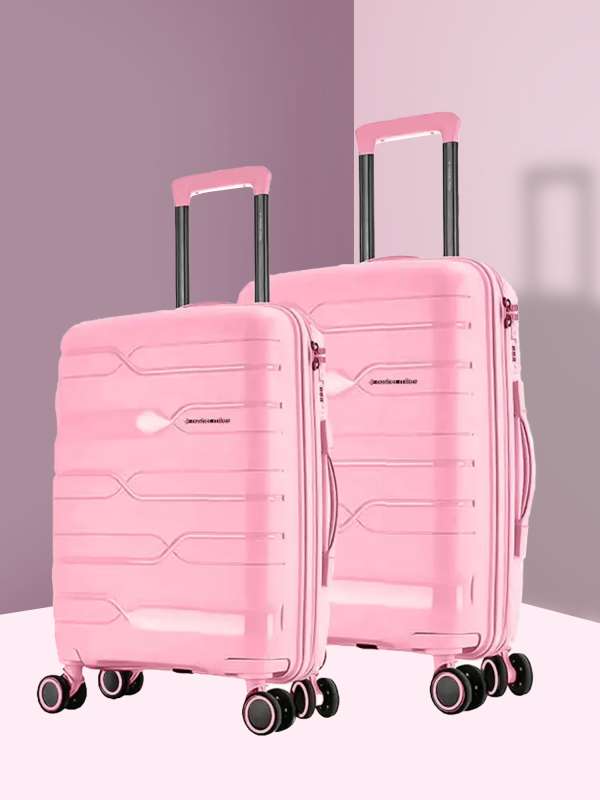 Pale hot sale pink luggage