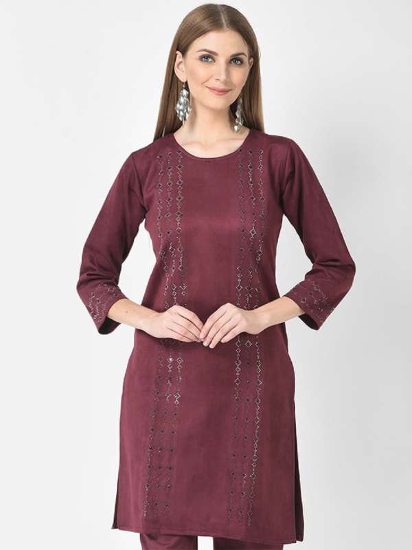 Velvet on sale kurtis online