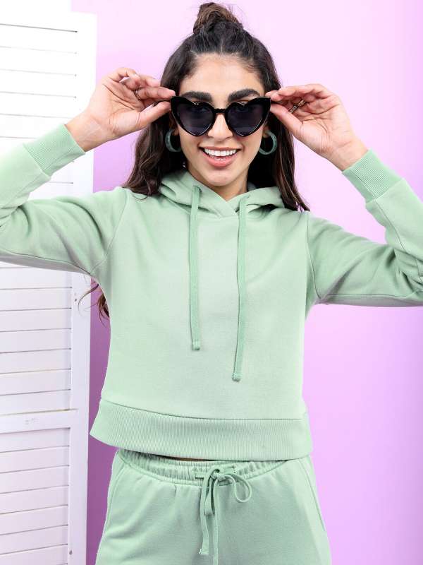 Sea Green Solid Hooded Sweatshirt 7677560.htm Buy Sea Green