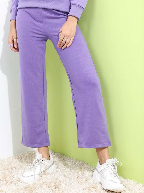 BlissClub Solid Women Purple Track Pants - Buy BlissClub Solid Women Purple  Track Pants Online at Best Prices in India