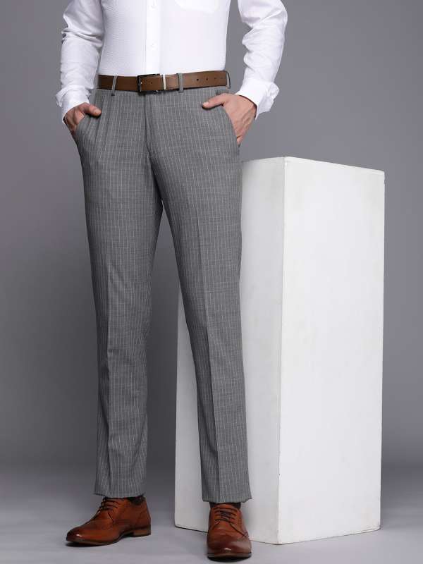Buy John Players Men Khaki Solid Slim Fit FlatFront Trousers on Myntra   PaisaWapascom