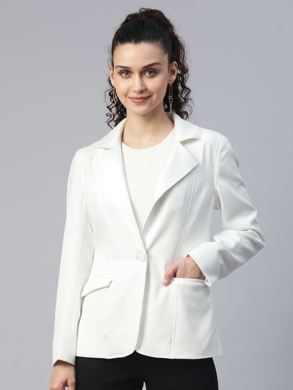 Women White Blazers Buy White Blazer Online for Women Myntra