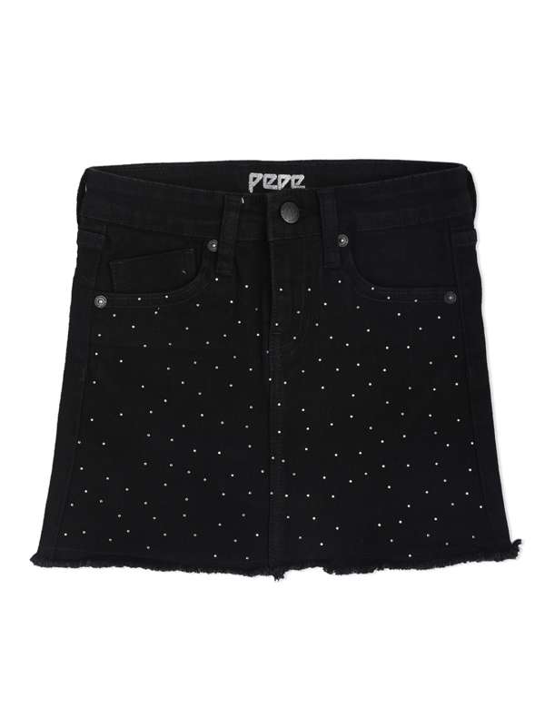 Black denim skirt online india 2025