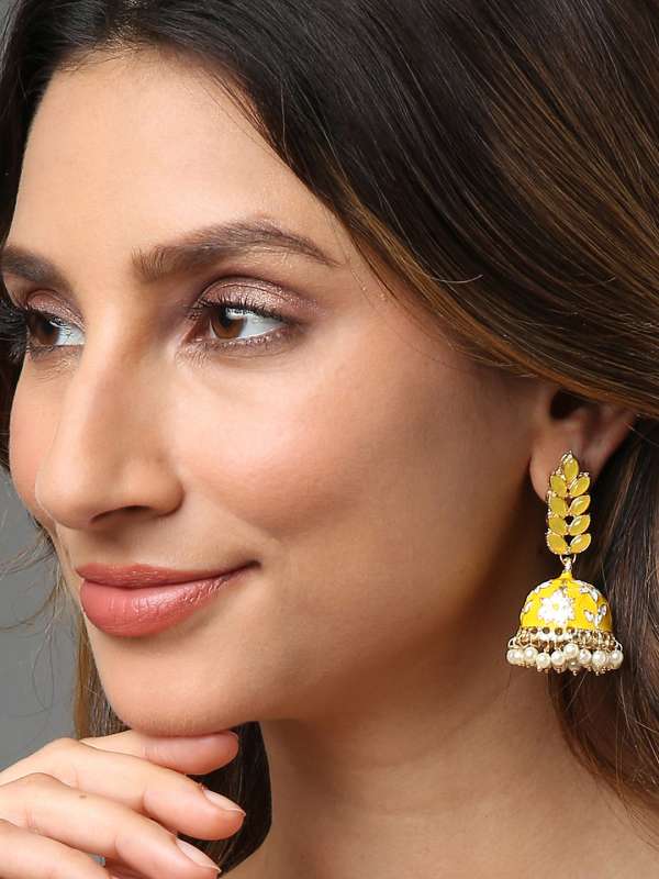 Yellow Jhumka Buy Yellow Jhumka online in India