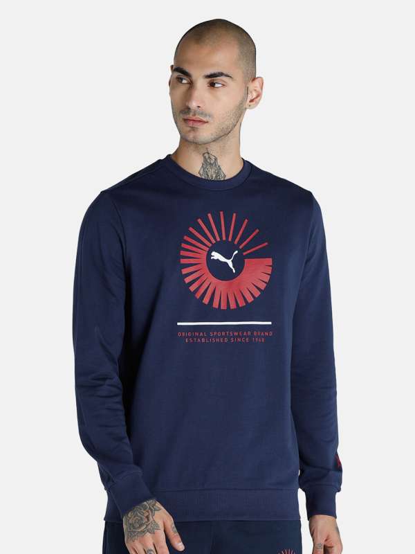 Puma Men Navy Blue Sweatshirts Buy Puma Men Navy Blue