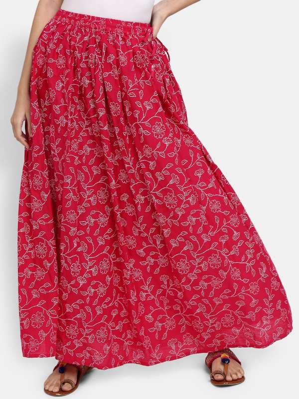 Sabhyata Red Flared Cotton Skirt 2667035.htm Buy Sabhyata Red