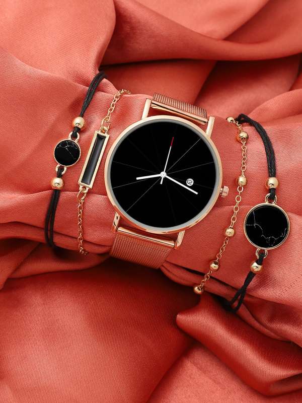 Gold black shop watch womens