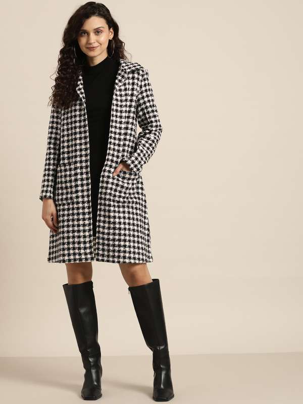 White black coat top