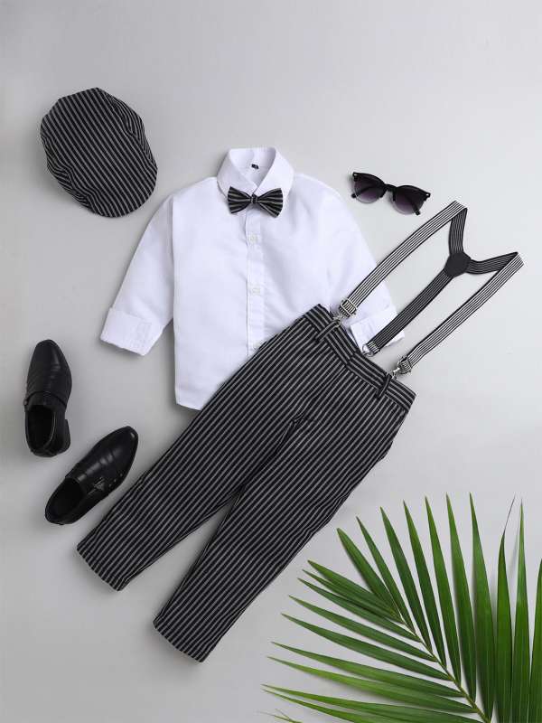 Baby Boys Suspender Solid Pant