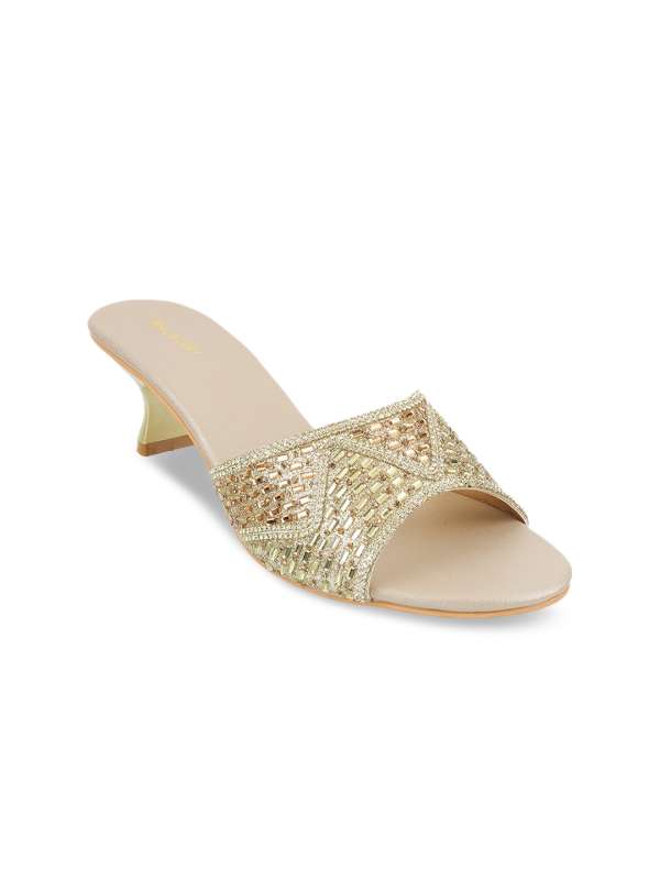 Golden heels myntra clearance