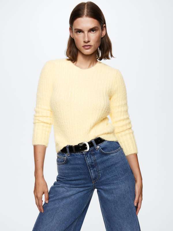 Mango Yellow Sweater Buy Mango Yellow Sweater online in India