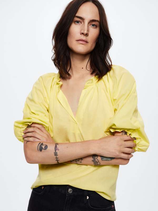 Mango Yellow Tops Buy Mango Yellow Tops online in India