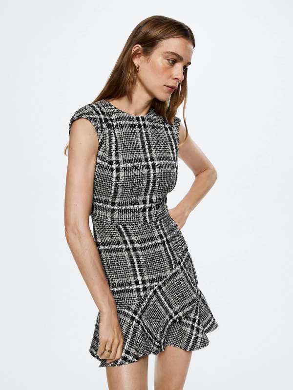 Mango tartan deals dress