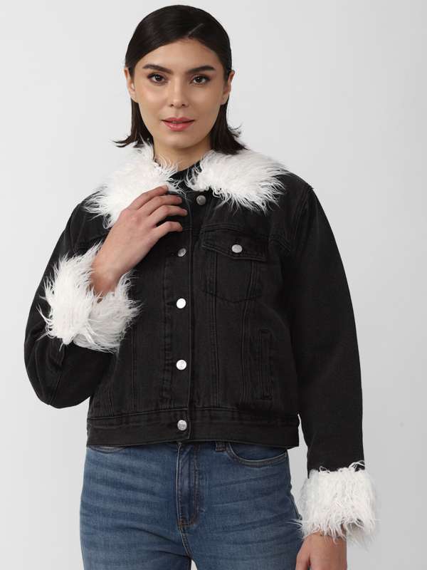 Sherpa jean jacket outlet forever 21