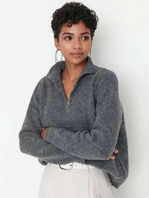 Women zipper sweater outlet