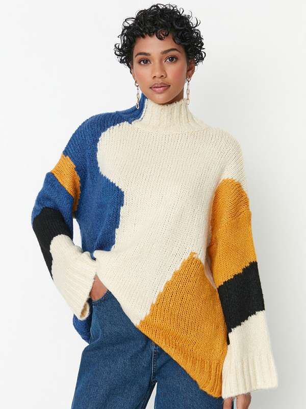 White Longline Sweaters Buy White Longline Sweaters online in India