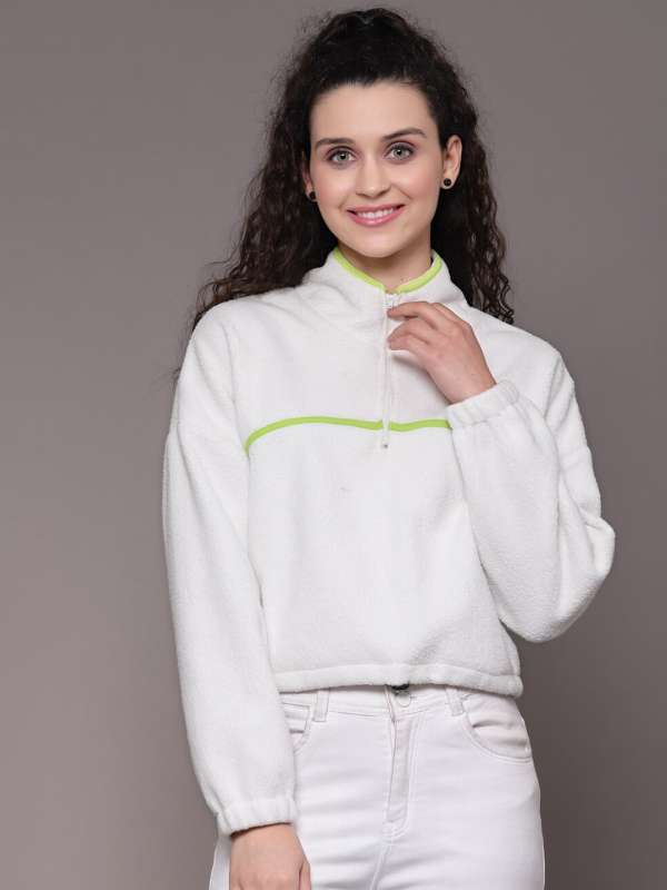 White high cheap neck sweatshirt