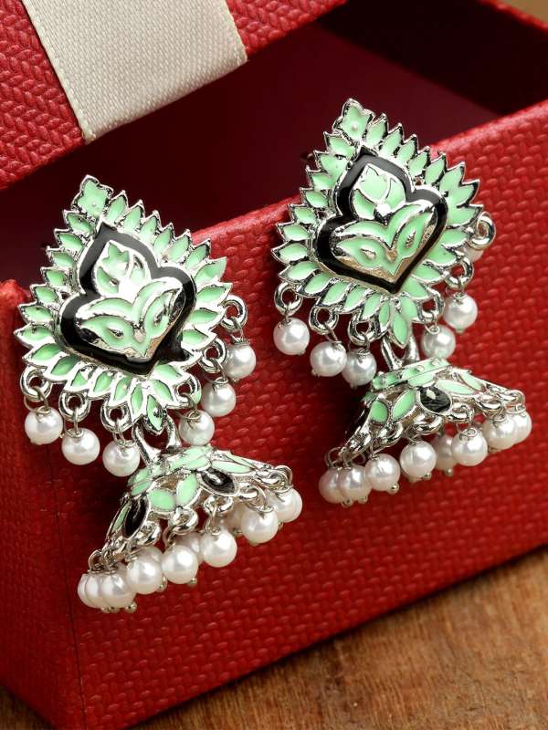 Metal jhumka earrings online discount