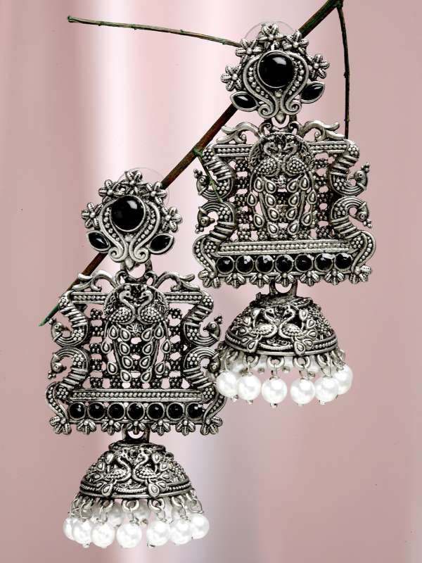 Buy black metal earrings online store